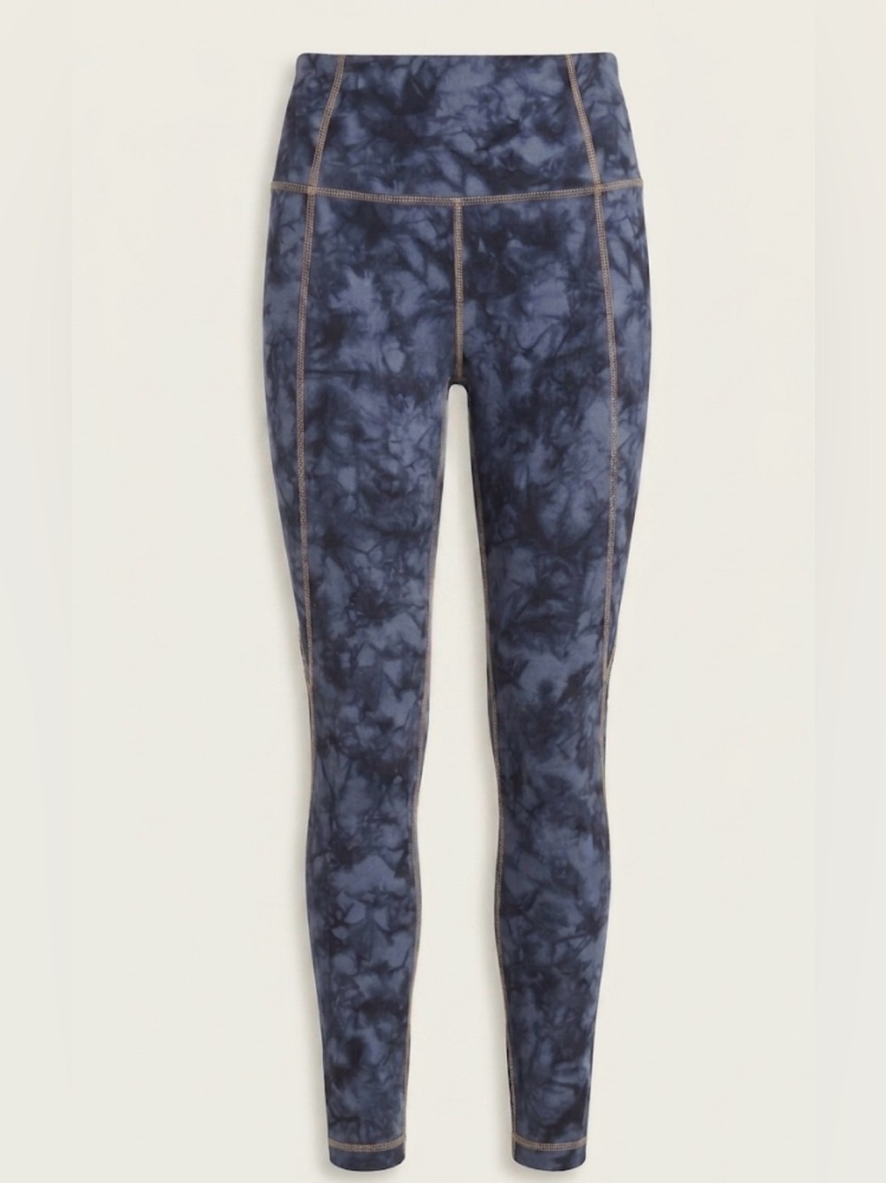 ⁠Athleta Powervita Tie Dye Salutation Leggings S Blue Navy Marble Cloud Tights⁠